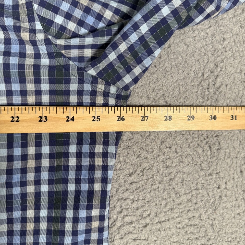 Peter‎ Millar Shirt Mens XL Blue Plaid Casual Preppy Pocket Button Down Logo - Picture 8 of 10